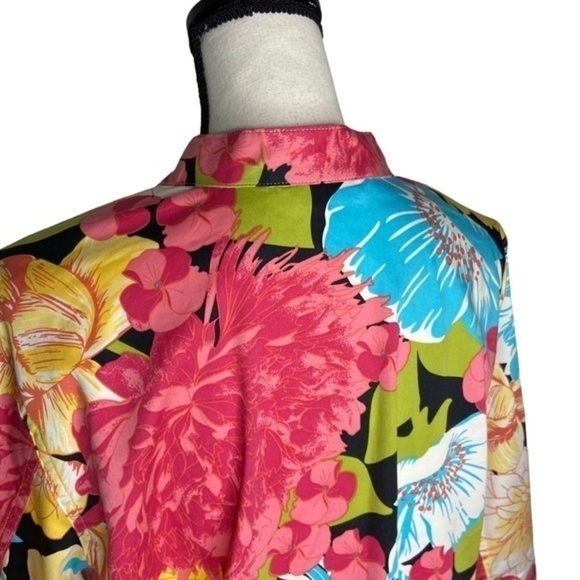 French Laundry Cardigan Top Floral Print Button Down Size Large - Picture 11 of 14